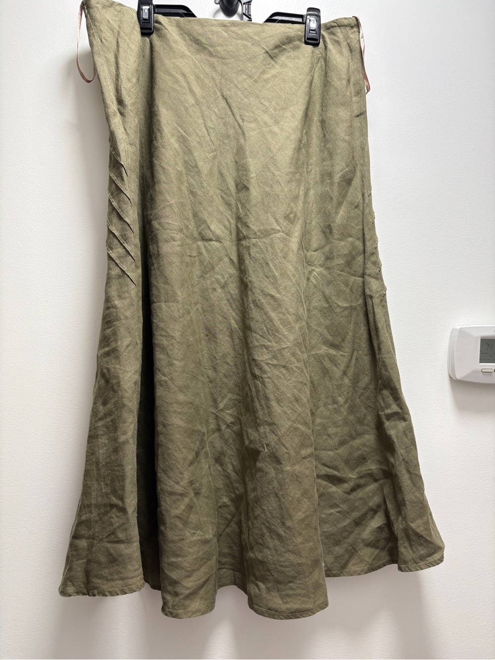 Edward Vintage Maxi A-Line Linen Fully Lined Flare Side Zip Skirt Womens Sz 14 - Picture 2 of 3